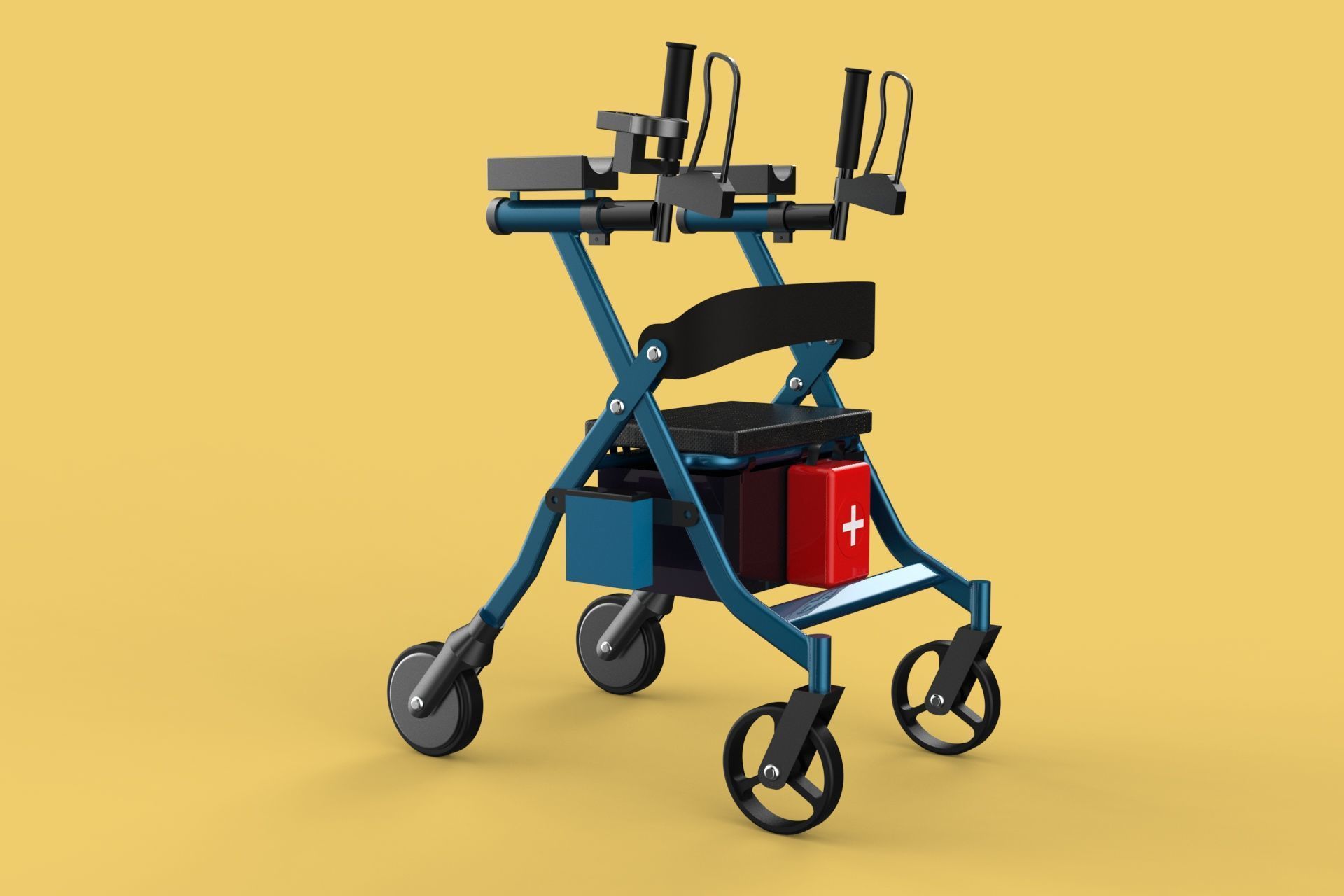 ELECTRIC ROLLATOR ROLLING WHEELED WALKER FOLDING WALKING FRAME 3D model_10