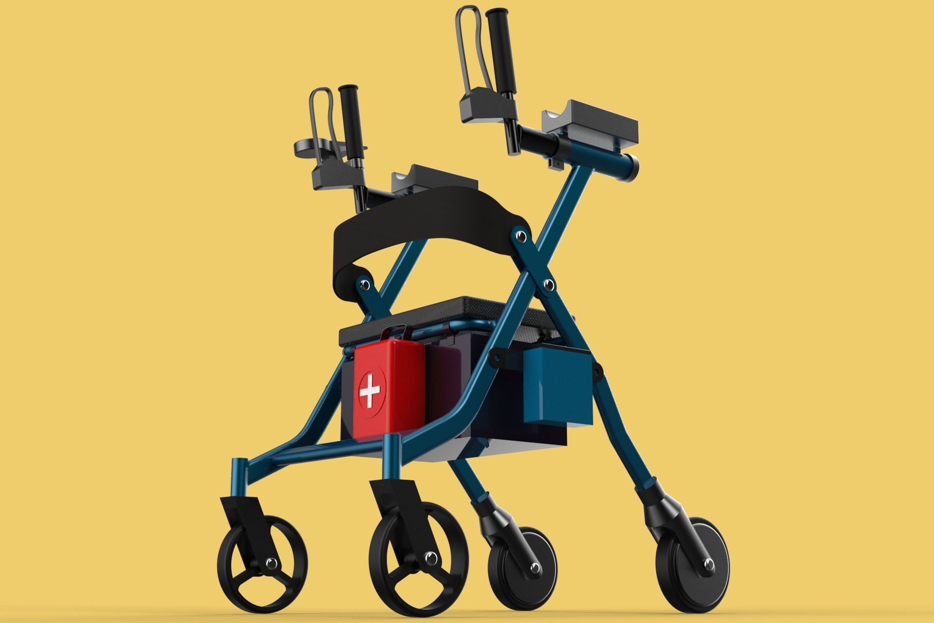 ELECTRIC ROLLATOR ROLLING WHEELED WALKER FOLDING WALKING FRAME 3D model_16