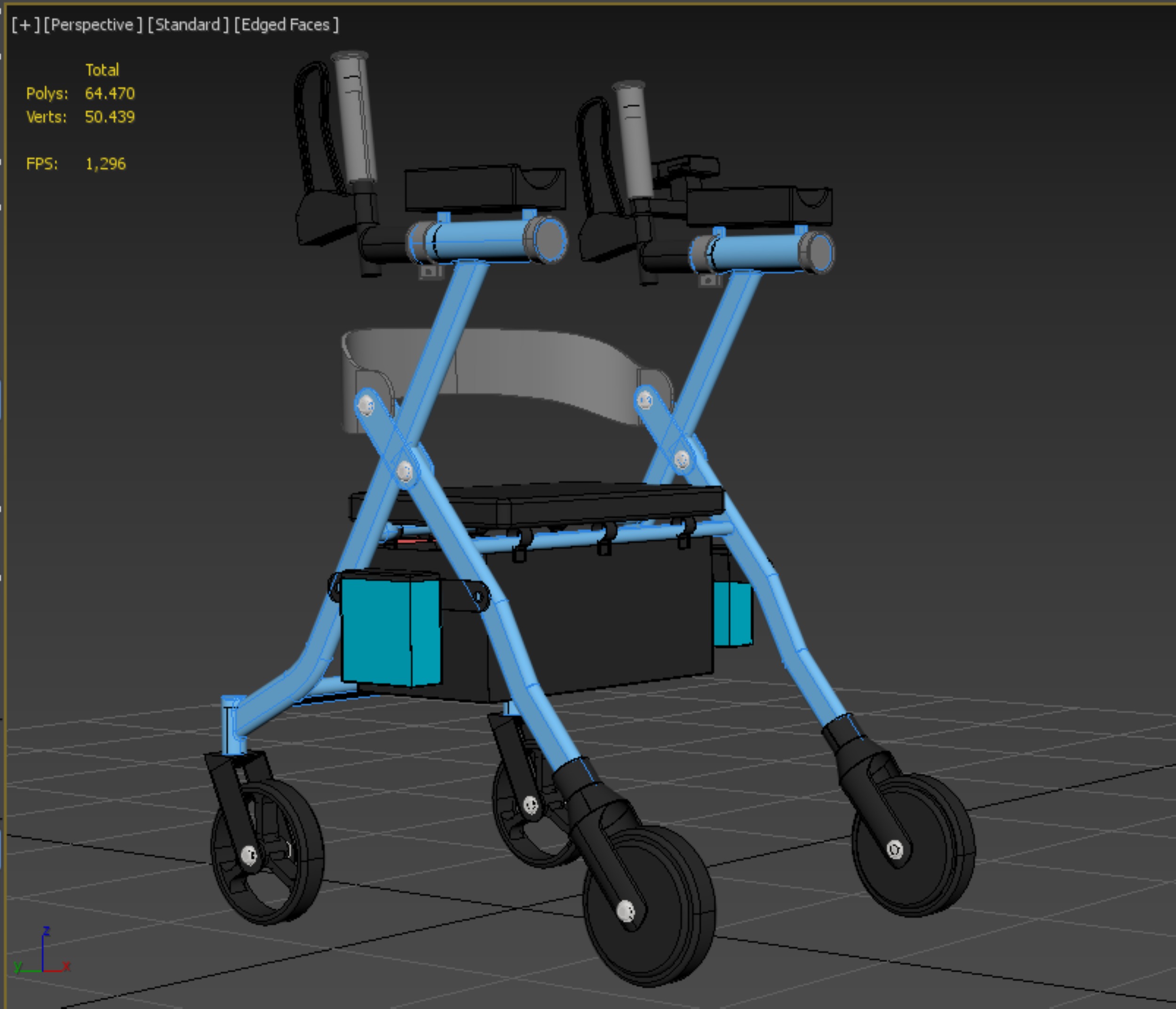 ELECTRIC ROLLATOR ROLLING WHEELED WALKER FOLDING WALKING FRAME 3D model_37