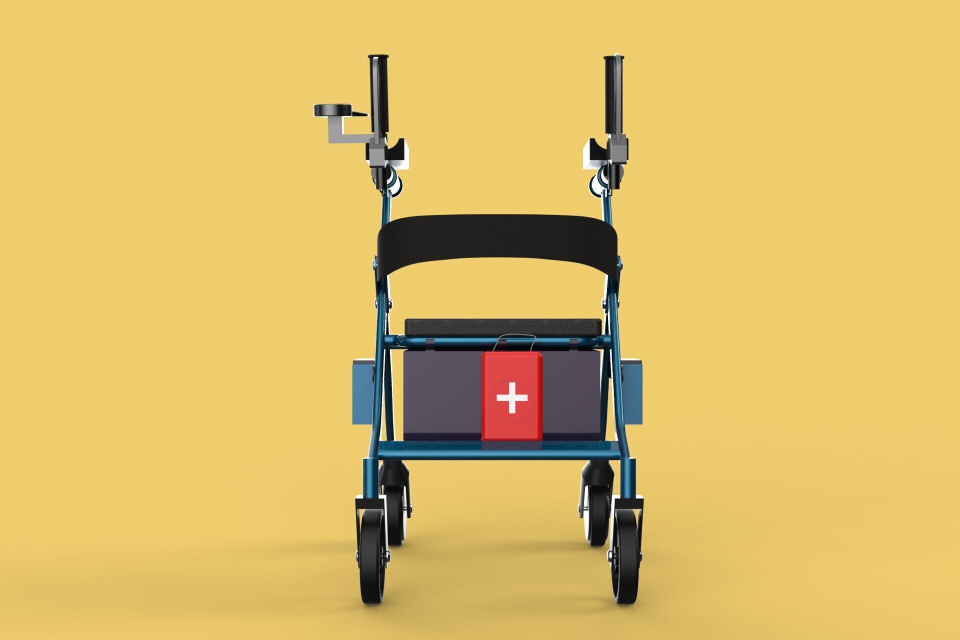 ELECTRIC ROLLATOR ROLLING WHEELED WALKER FOLDING WALKING FRAME 3D model_2