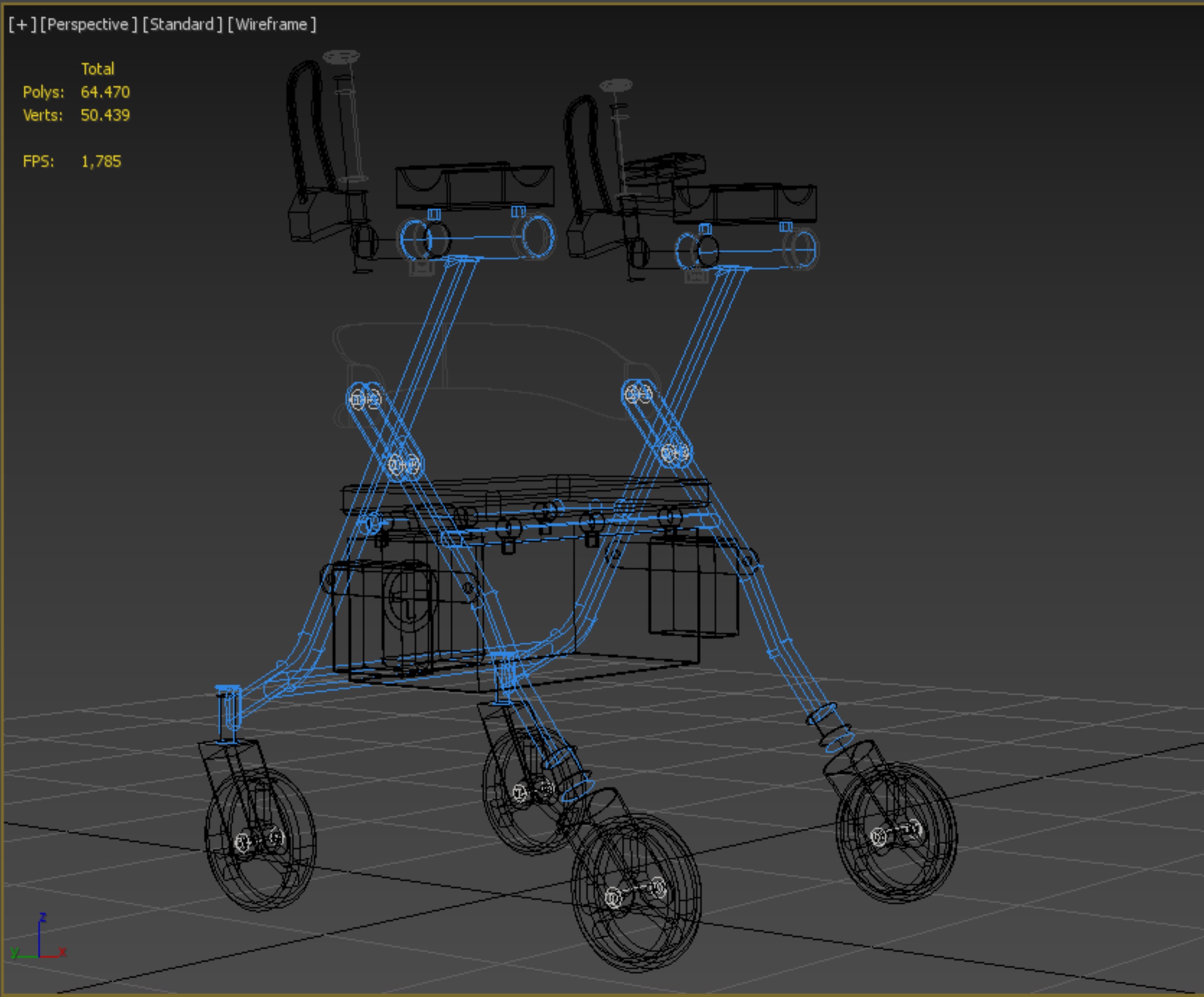 ELECTRIC ROLLATOR ROLLING WHEELED WALKER FOLDING WALKING FRAME 3D model_34