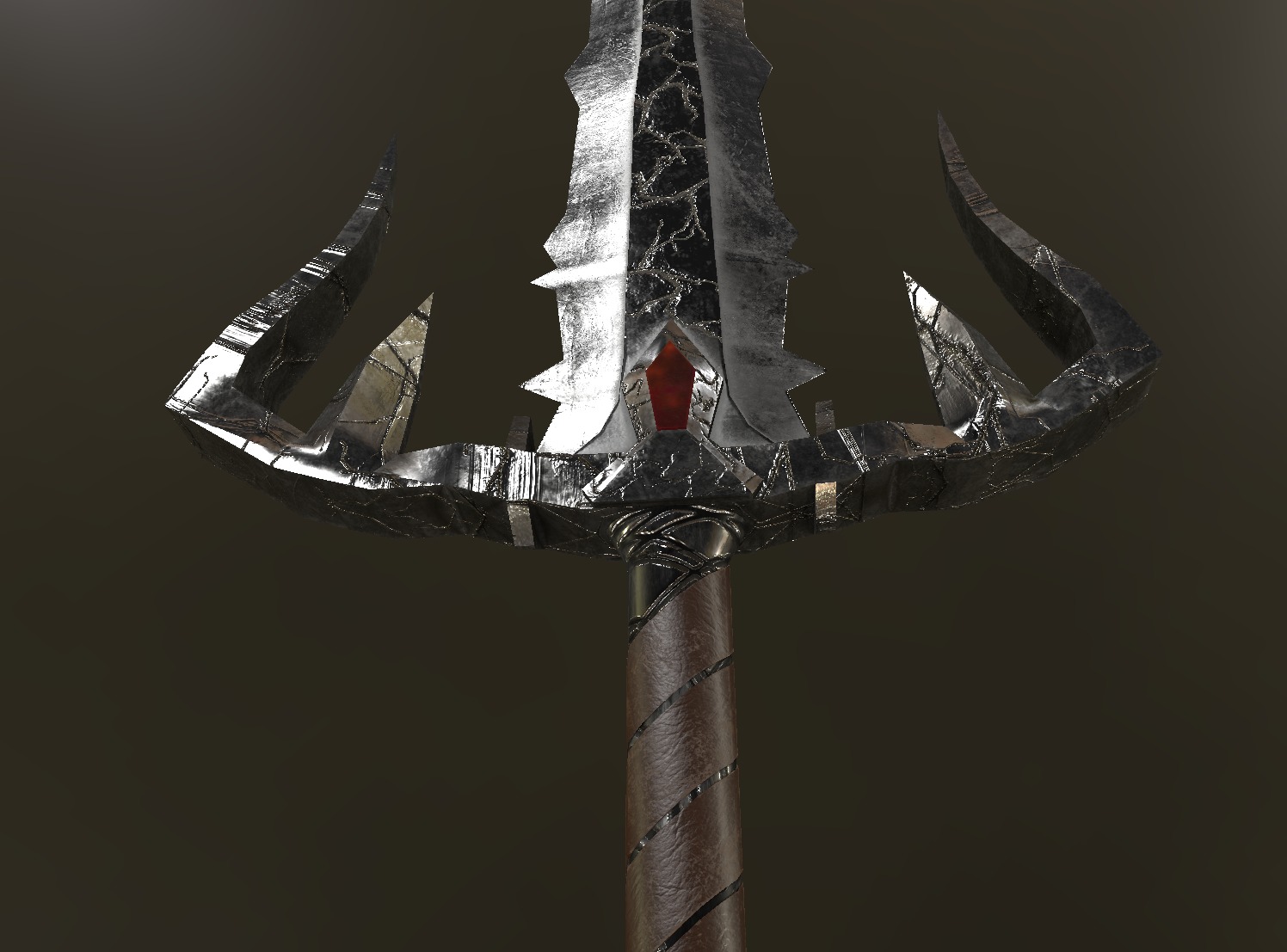 Fantasy Detailed Low-Poly Game Ready Battle Thunder Sword Low-poly 3D model_3