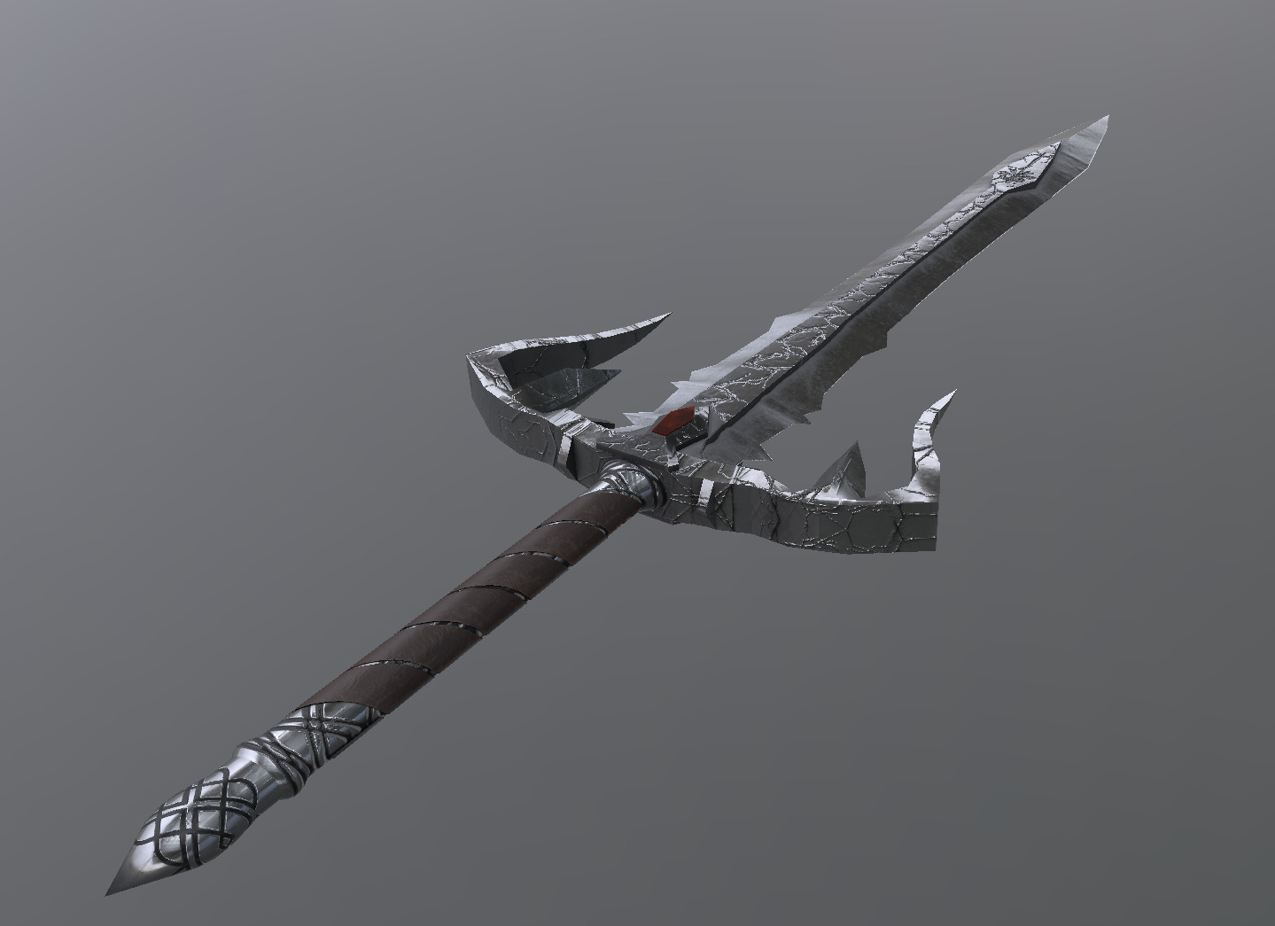 Fantasy Detailed Low-Poly Game Ready Battle Thunder Sword Low-poly 3D model_6