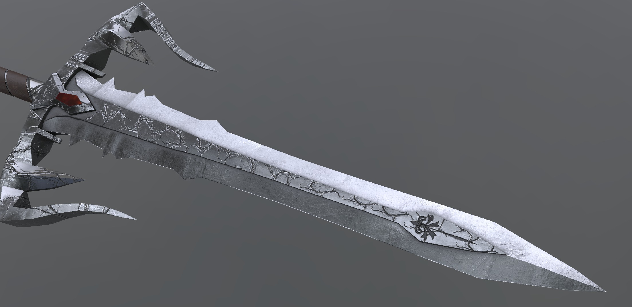 Fantasy Detailed Low-Poly Game Ready Battle Thunder Sword Low-poly 3D model_8