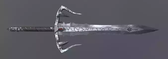 Fantasy Detailed Low-Poly Game Ready Battle Thunder Sword