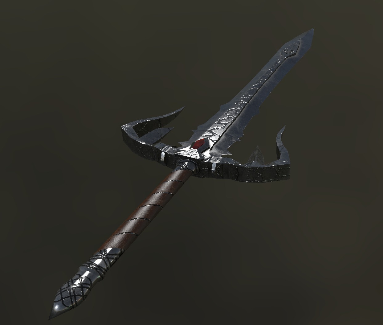 Fantasy Detailed Low-Poly Game Ready Battle Thunder Sword Low-poly 3D model_10