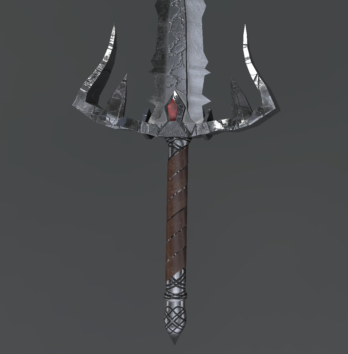Fantasy Detailed Low-Poly Game Ready Battle Thunder Sword Low-poly 3D model_11