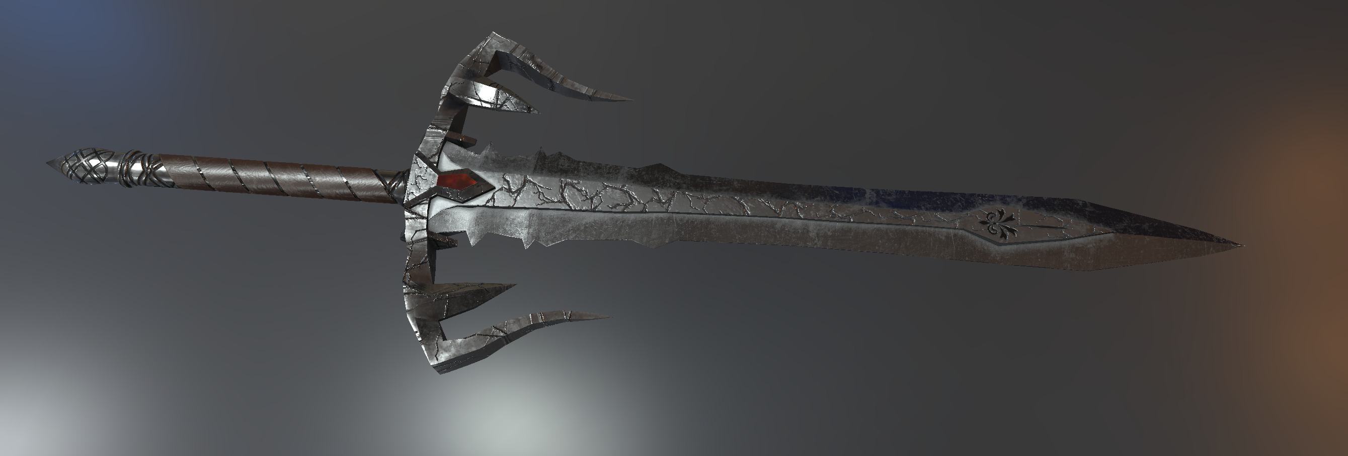 Fantasy Detailed Low-Poly Game Ready Battle Thunder Sword Low-poly 3D model_9