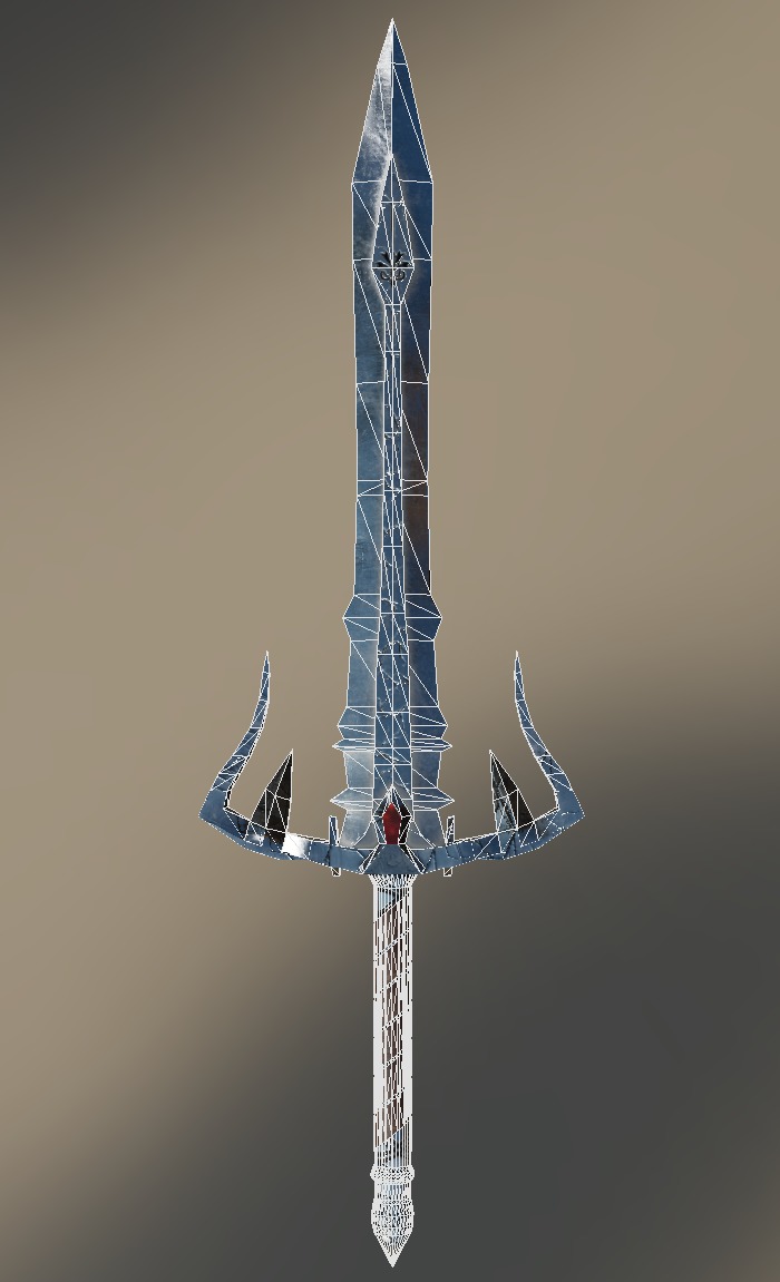 Fantasy Detailed Low-Poly Game Ready Battle Thunder Sword Low-poly 3D model_4