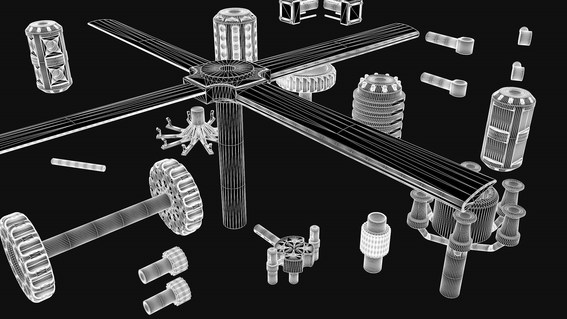 Mega Pack Hard Surface Kitbash R1 3D model_8