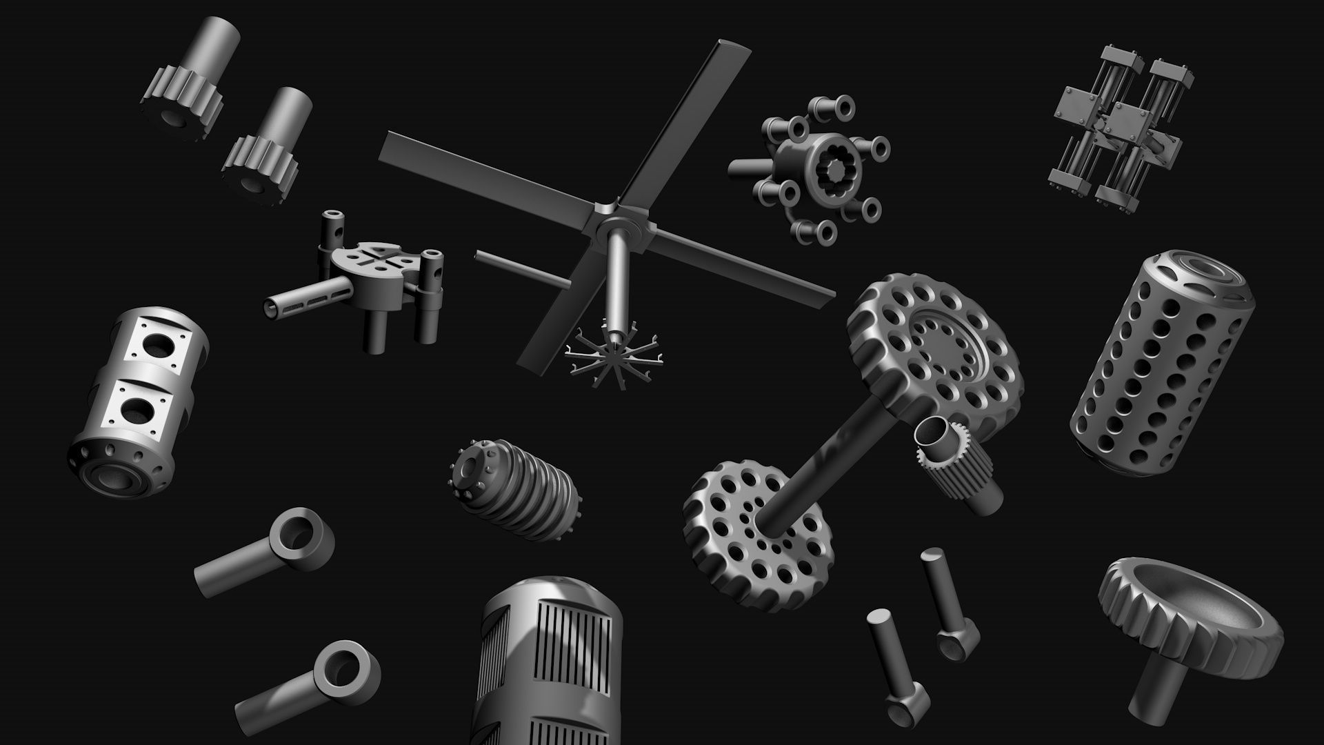 Mega Pack Hard Surface Kitbash R1 3D model_5