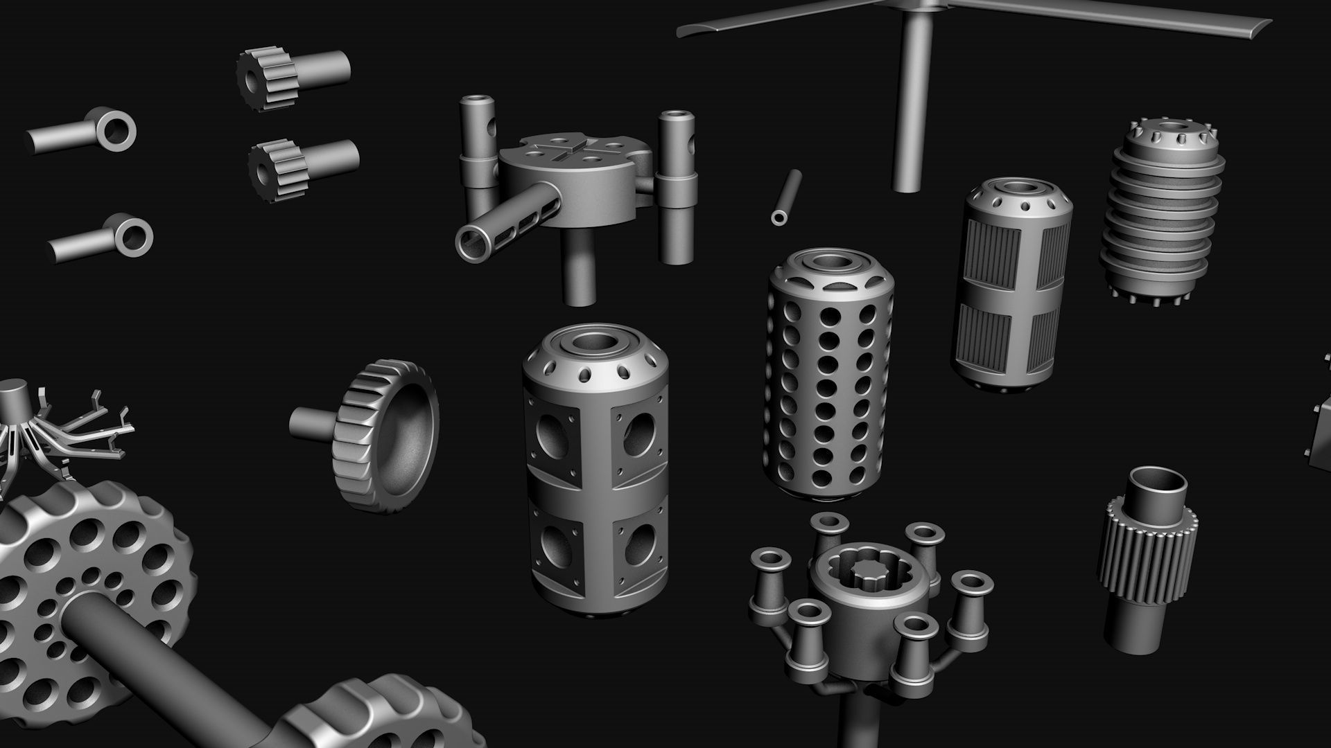 Mega Pack Hard Surface Kitbash R1 3D model_1