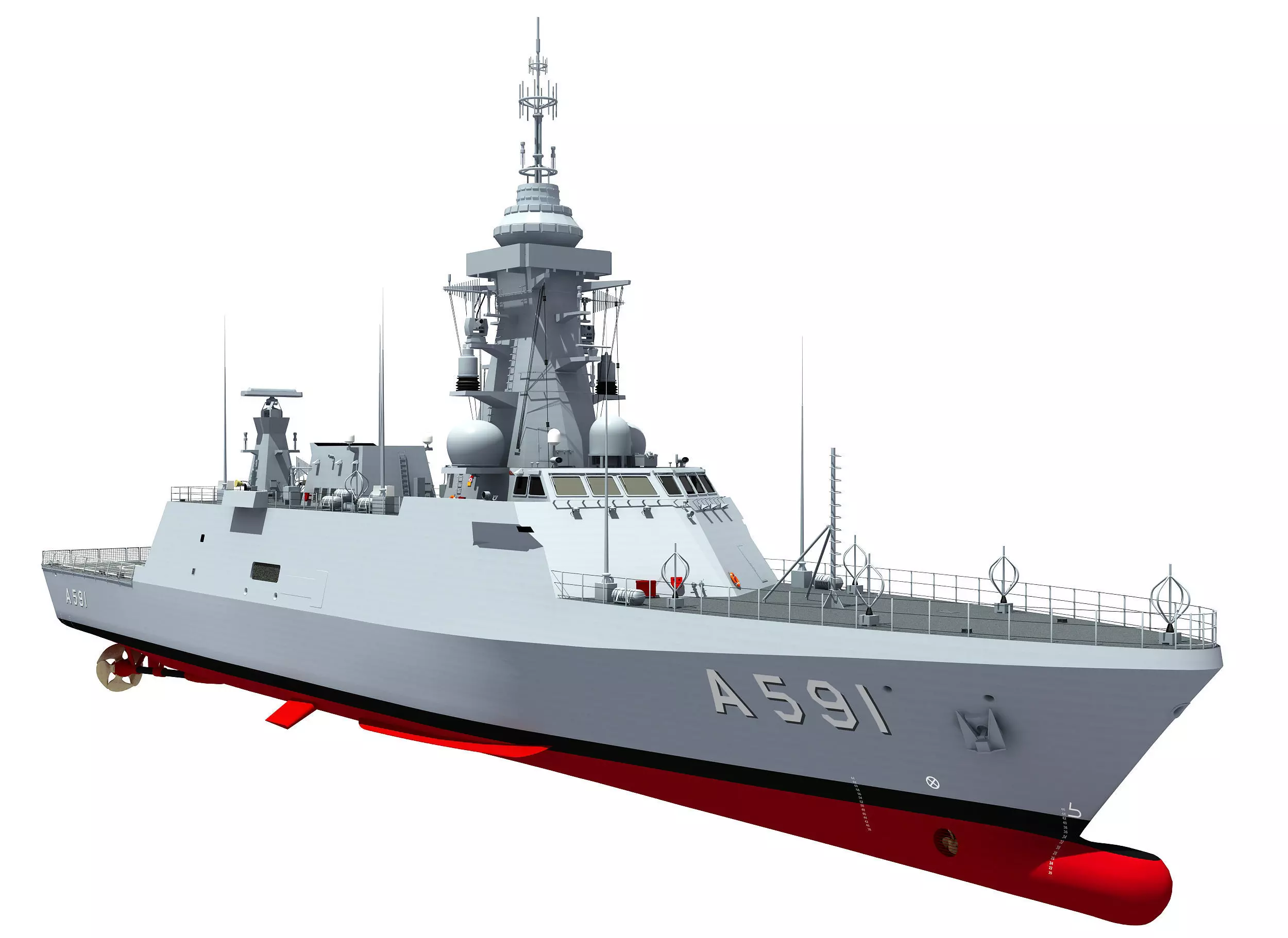 TCG UFUK Turkish Test and Training Ship 3D model