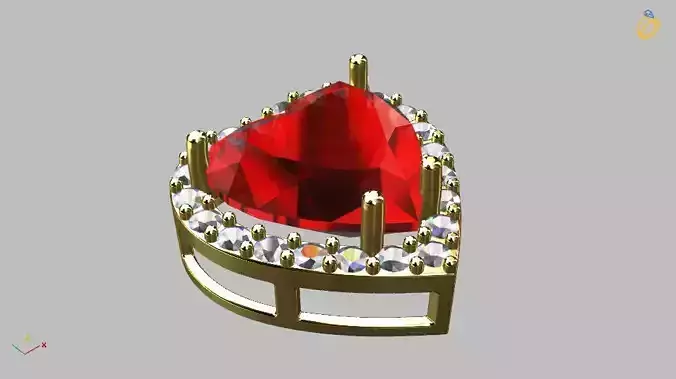 Heart Gem Pendant 10 30mm 3D print model