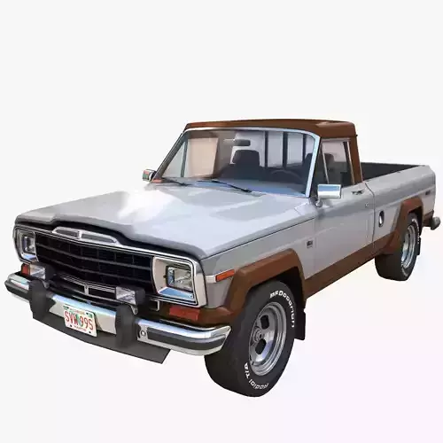 Jeep Gladiator J-10 pickup truck Low-poly 3D model