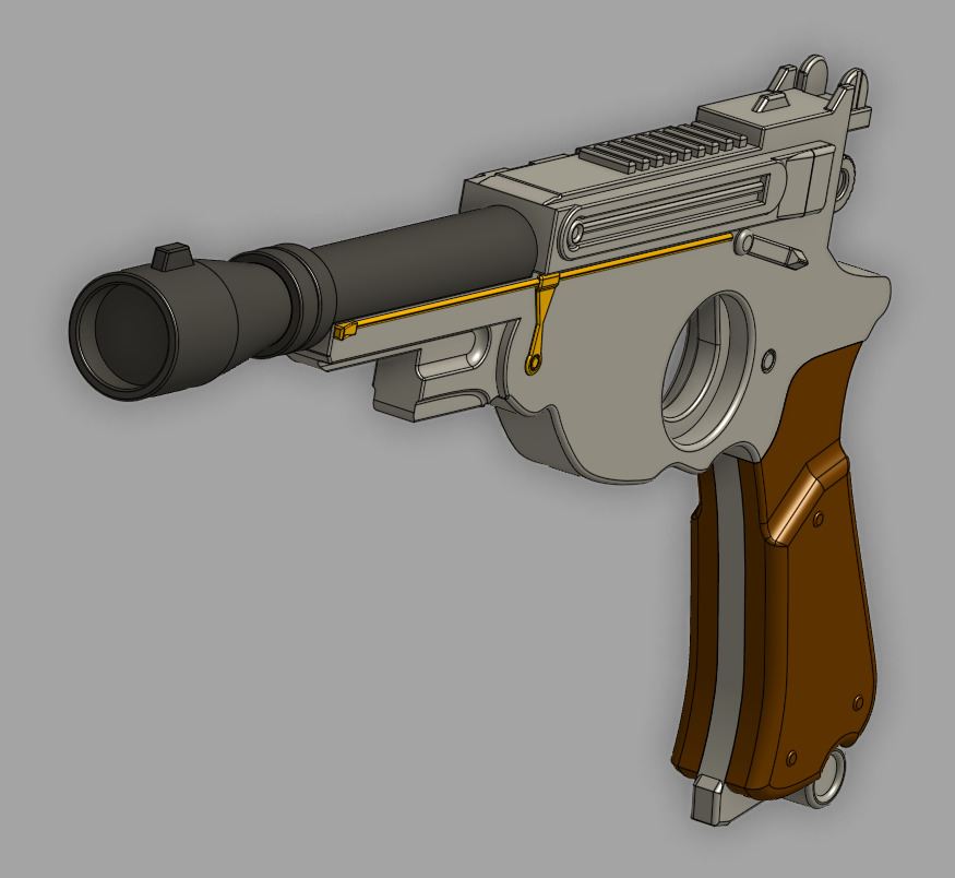 Mandalorian Blaster 3D print model_2