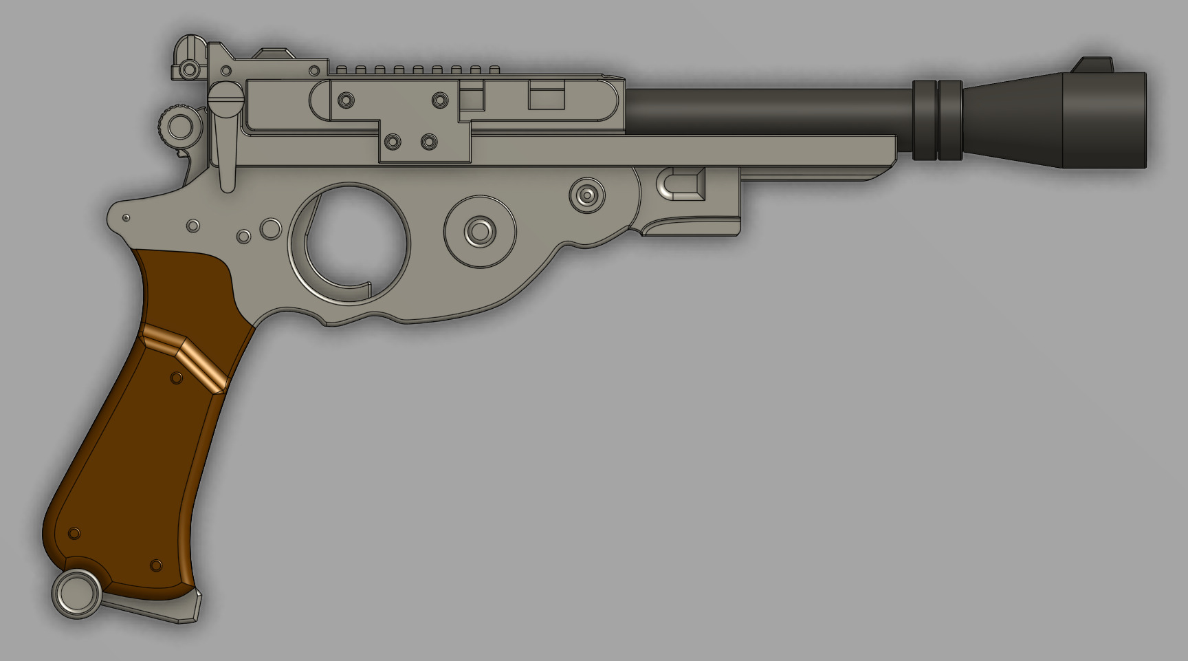 Mandalorian Blaster 3D print model_3