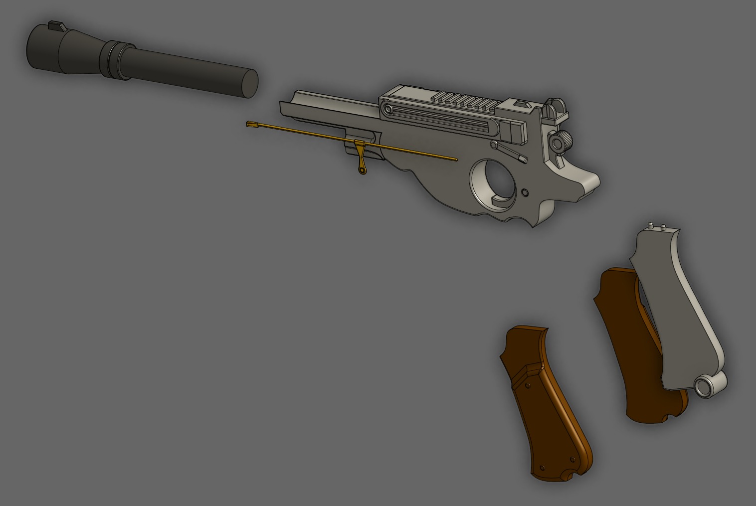 Mandalorian Blaster 3D print model_7