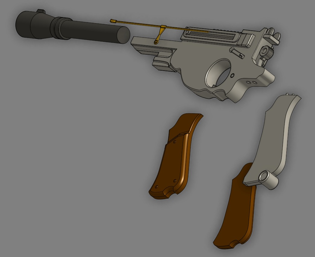 Mandalorian Blaster 3D print model_9