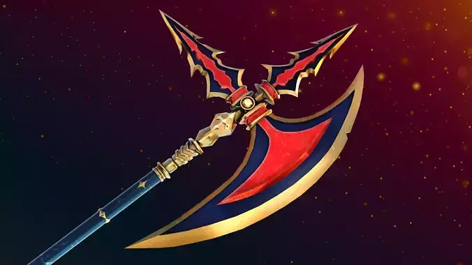 Golden Fantasy Halberd - Substance Files Included