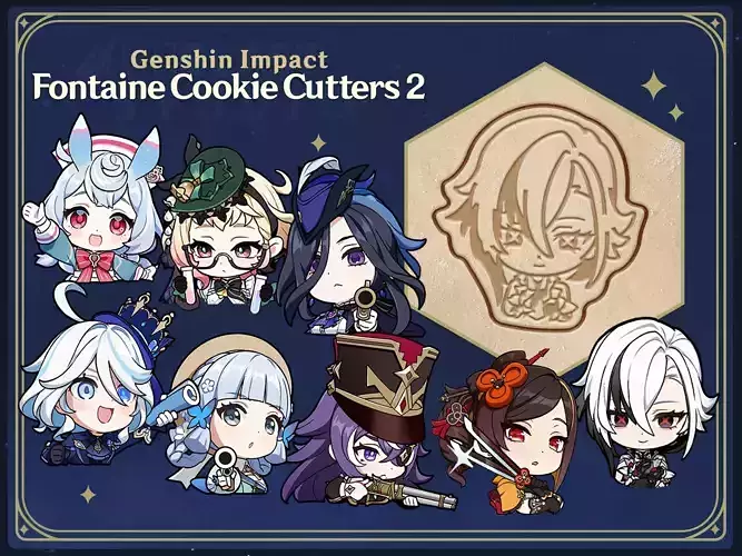 Genshin Impact Fontaine Cookie Cutters Pack 2