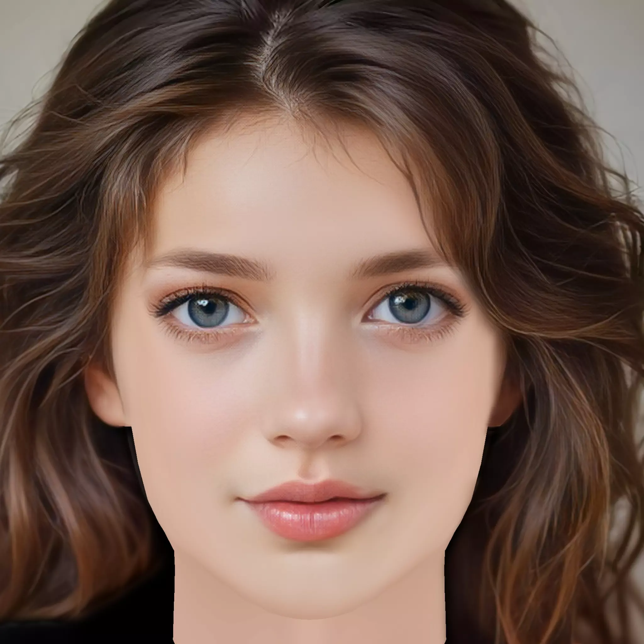 Beautiful Girl Head 05 - No Hair - Low poly head for game Low-poly 3D model