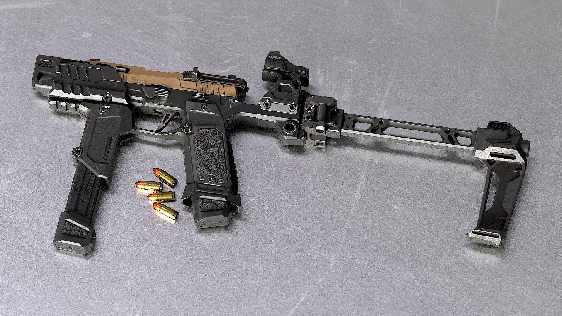 SIG Sauer P320 Custome Low-poly 3D model_1