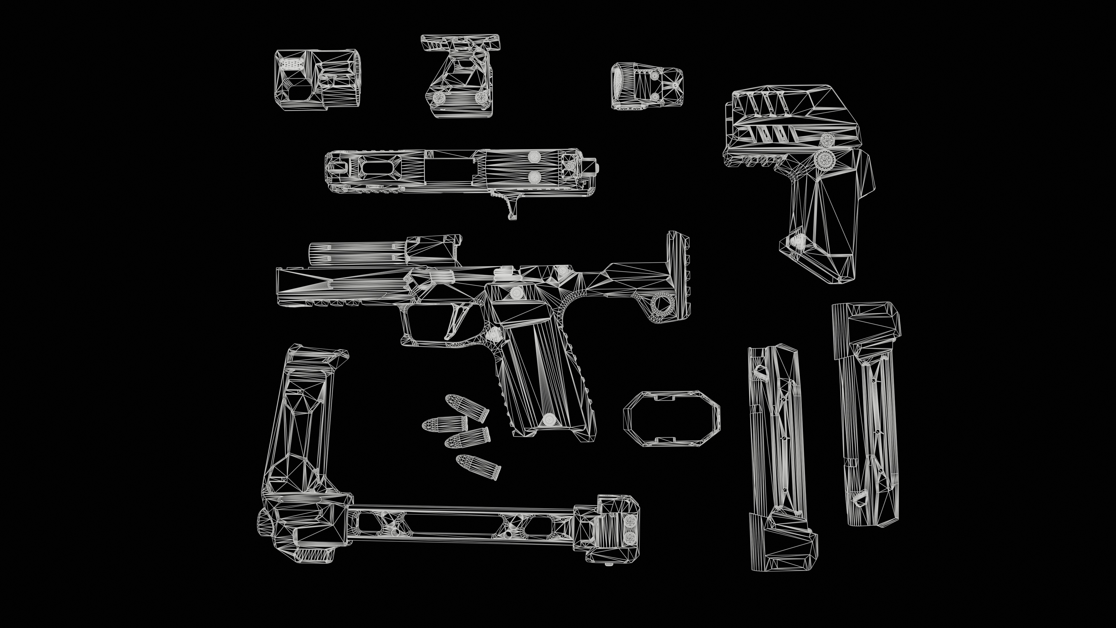 SIG Sauer P320 Custome Low-poly 3D model_7