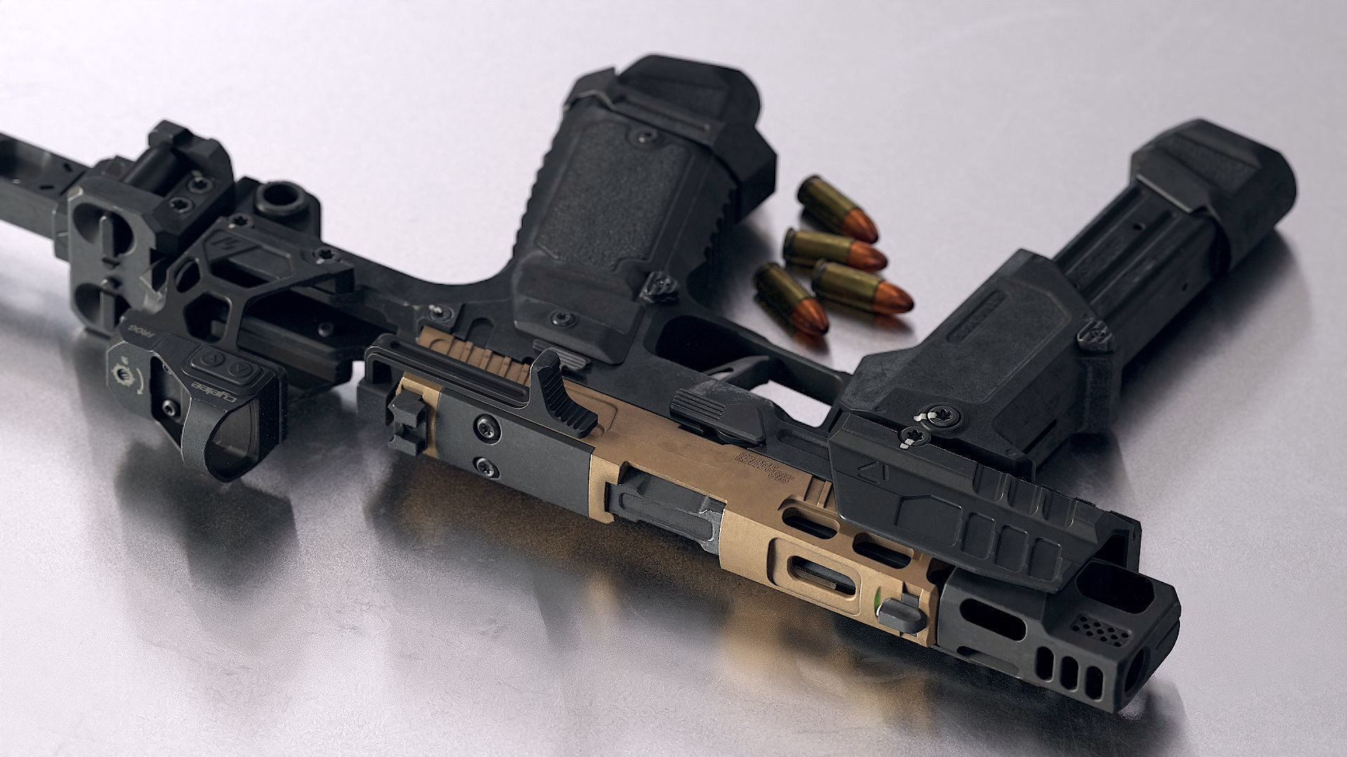 SIG Sauer P320 Custome Low-poly 3D model_2