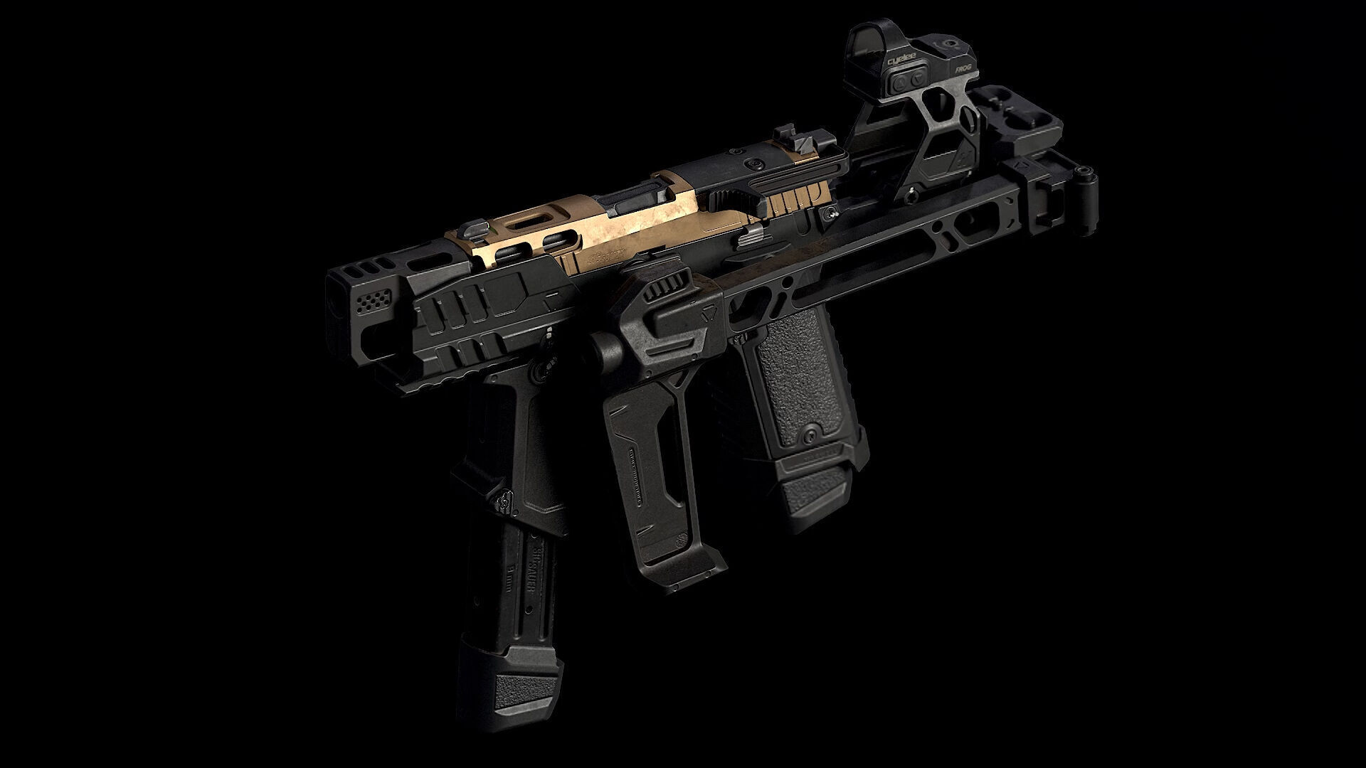 SIG Sauer P320 Custome Low-poly 3D model_4