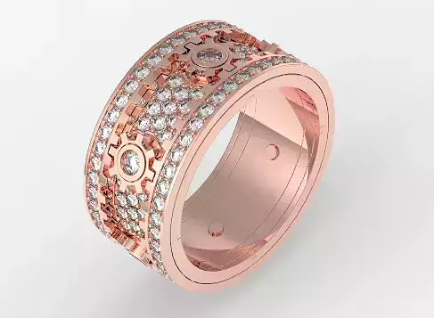 Diamond gear ring rotate mechanism design