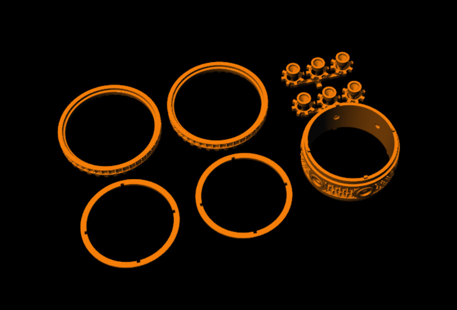 Diamond gear ring rotate mechanism design 3D print model_3