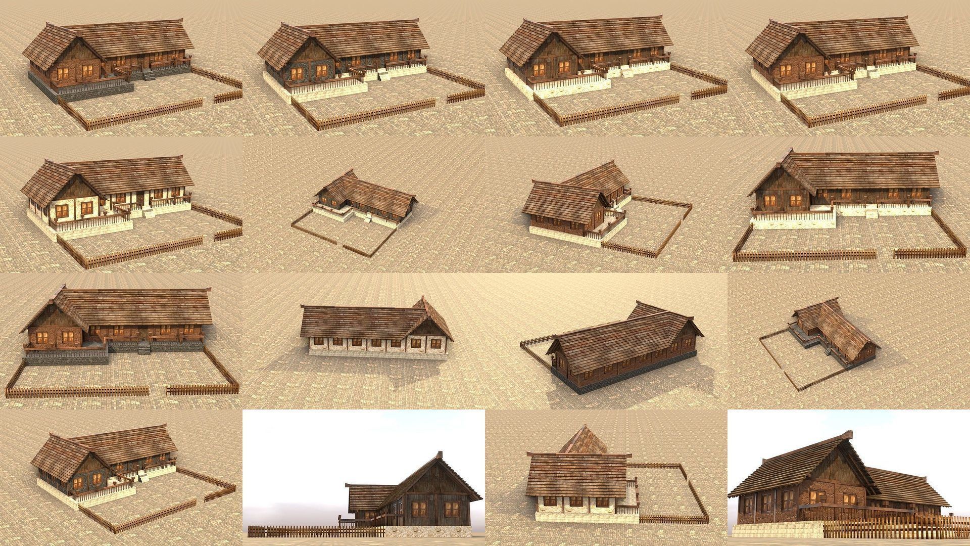 Low Poly 3D Models Collection for Medieval Villages and Towns _1