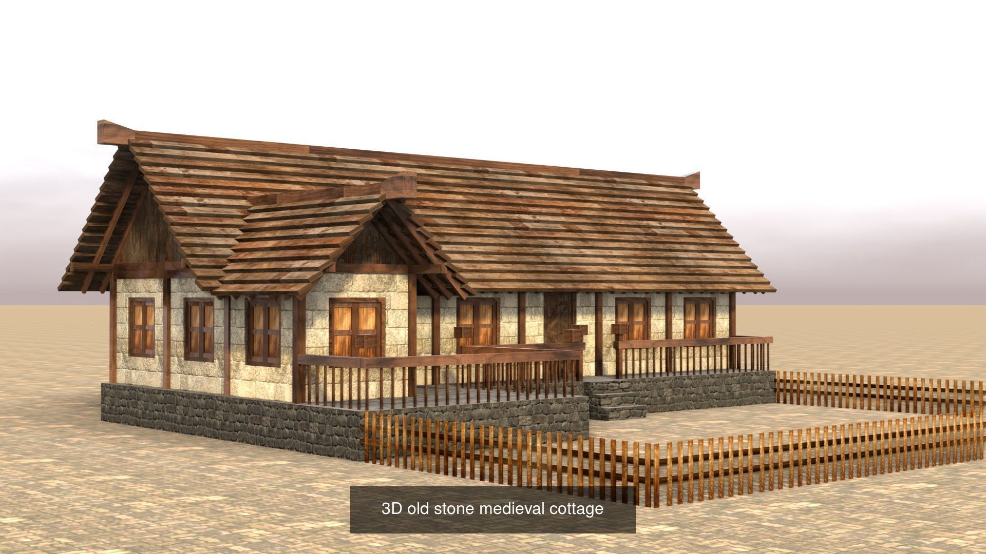 Game-Ready Low Poly Medieval Buildings and Houses Pack 3D Model Collection_20