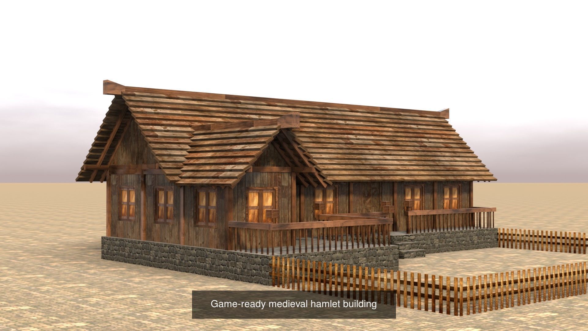 Game-Ready Low Poly Medieval Buildings and Houses Pack 3D Model Collection_16