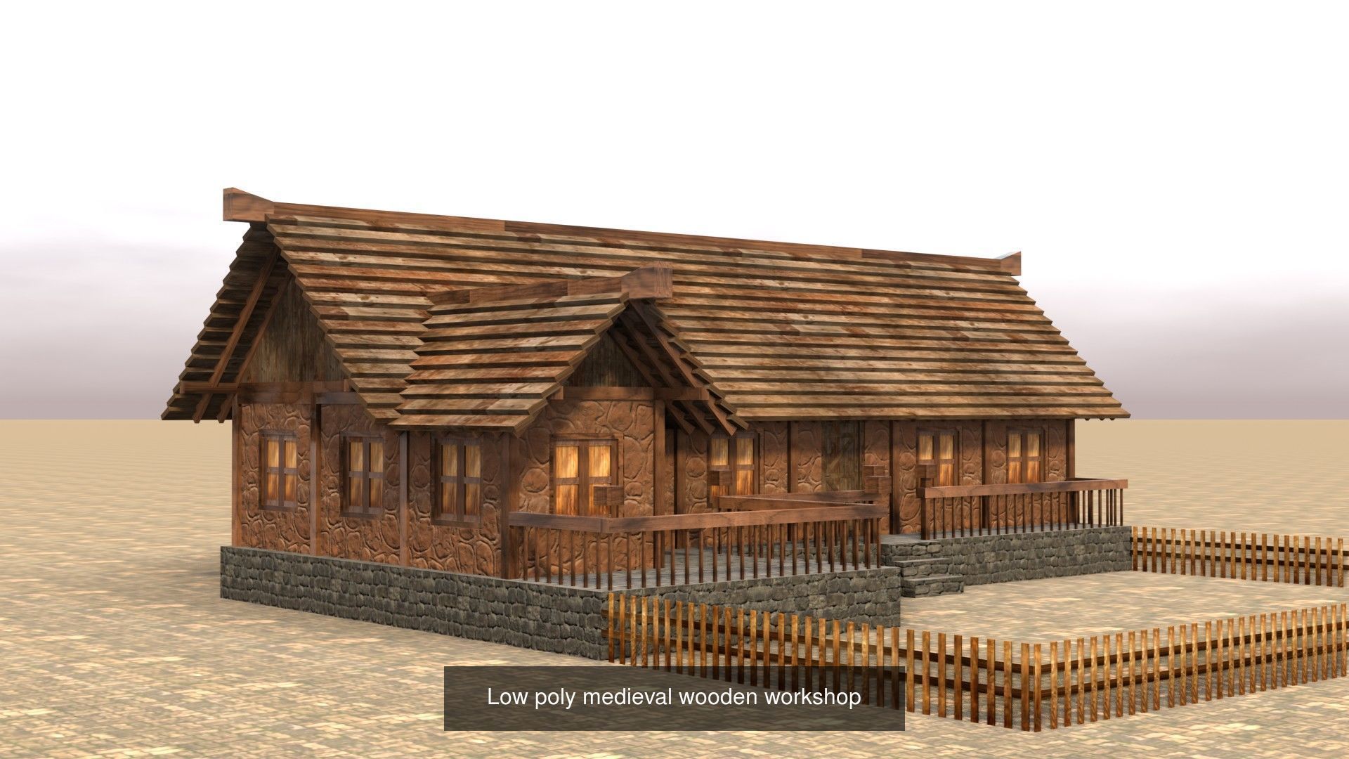 Game-Ready Low Poly Medieval Buildings and Houses Pack 3D Model Collection_8