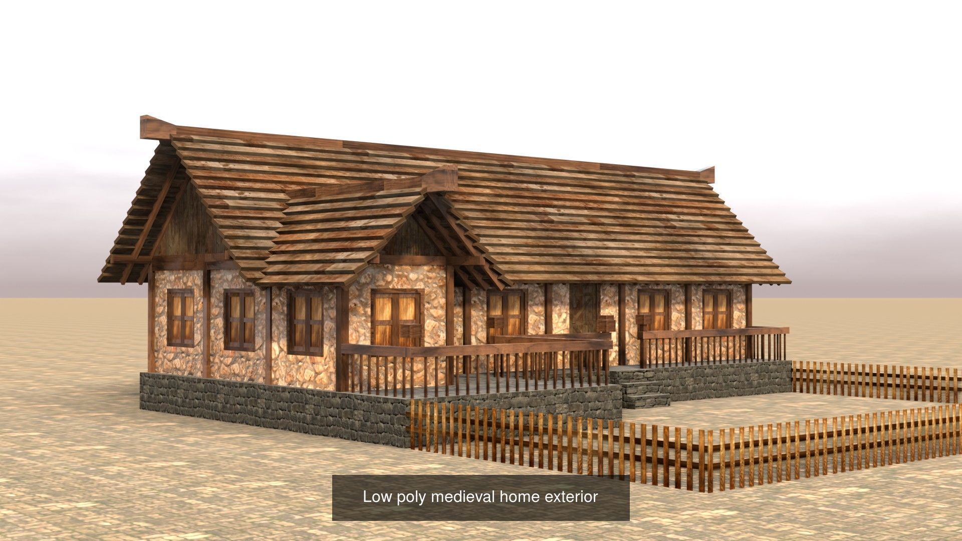 Game-Ready Low Poly Medieval Buildings and Houses Pack 3D Model Collection_10