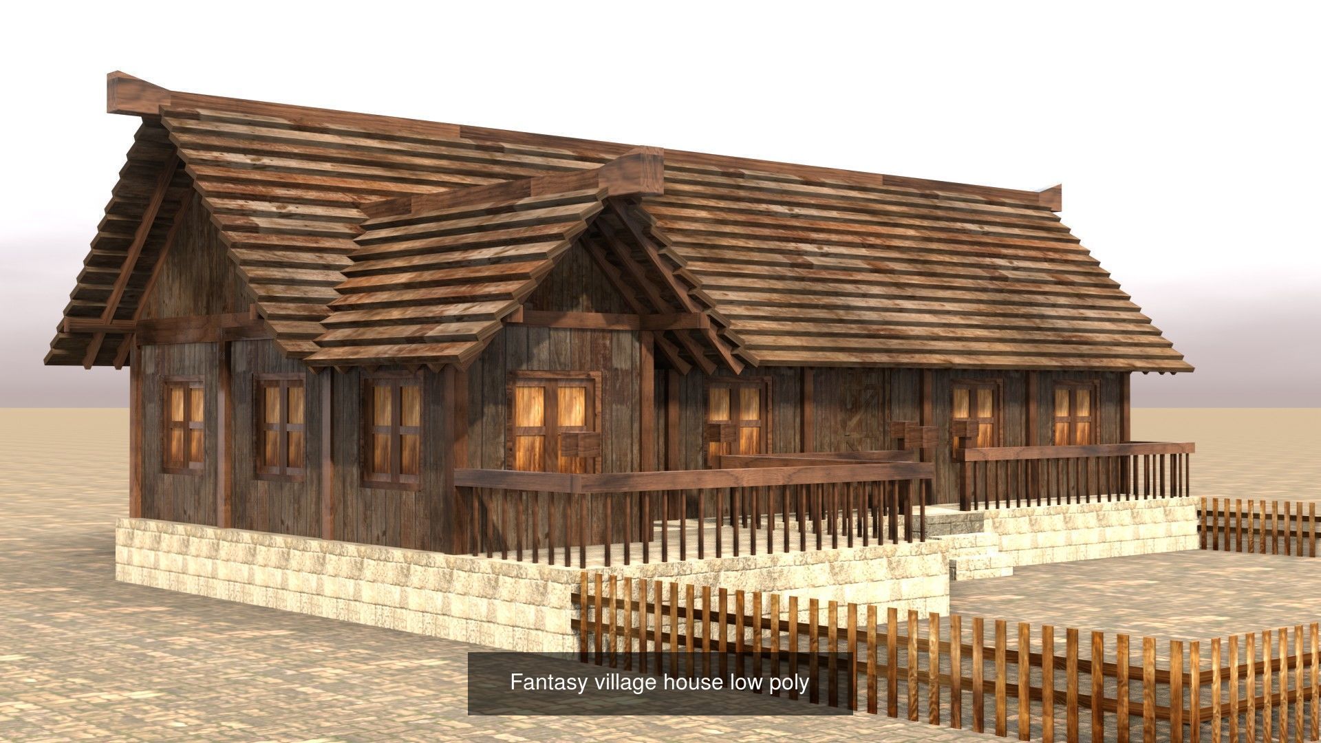 Game-Ready Low Poly Medieval Buildings and Houses Pack 3D Model Collection_17