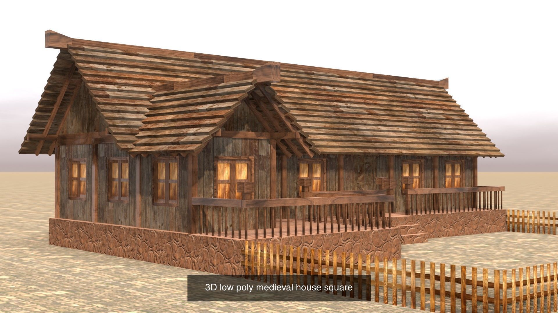 Game-Ready Low Poly Medieval Buildings and Houses Pack 3D Model Collection_23