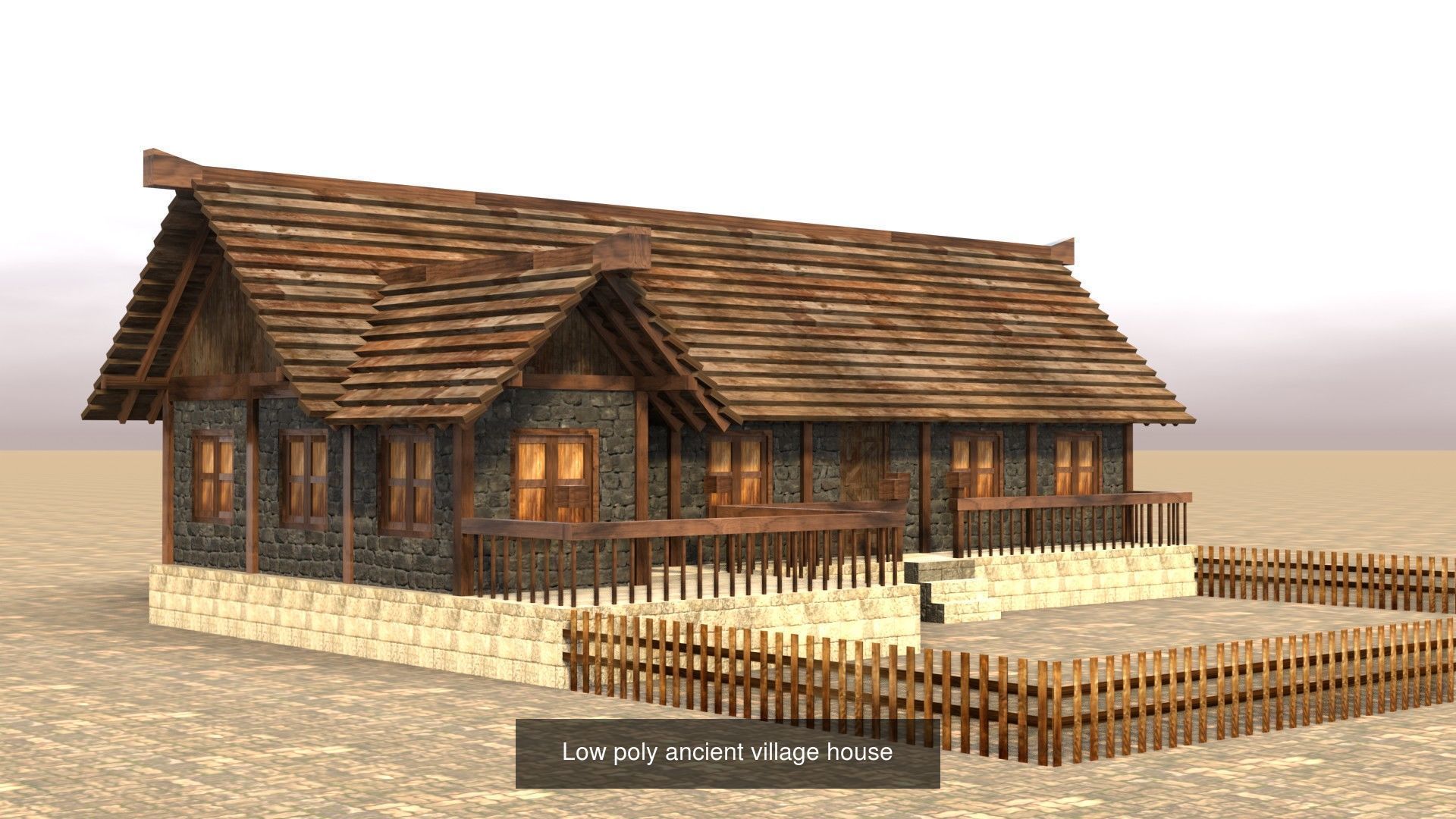 Game-Ready Low Poly Medieval Buildings and Houses Pack 3D Model Collection_12