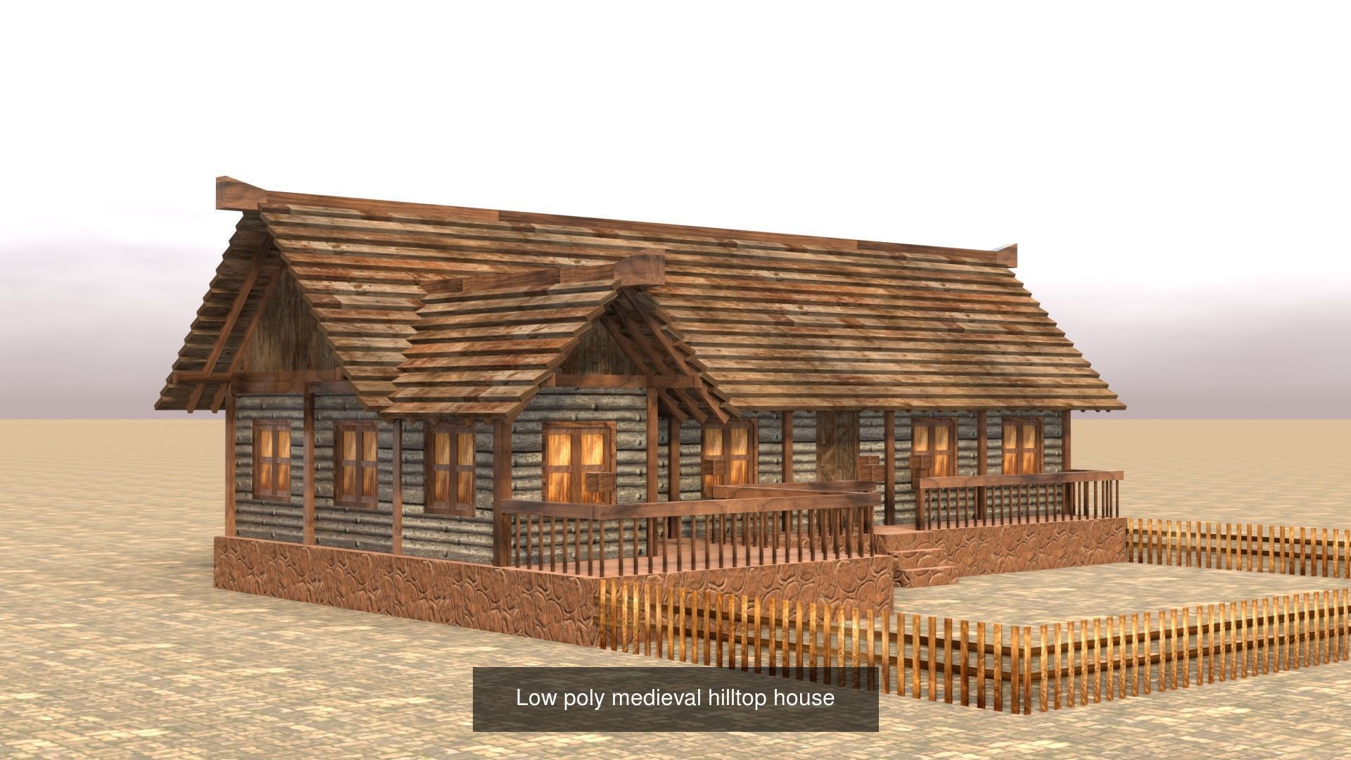 Game-Ready Low Poly Medieval Buildings and Houses Pack 3D Model Collection_11