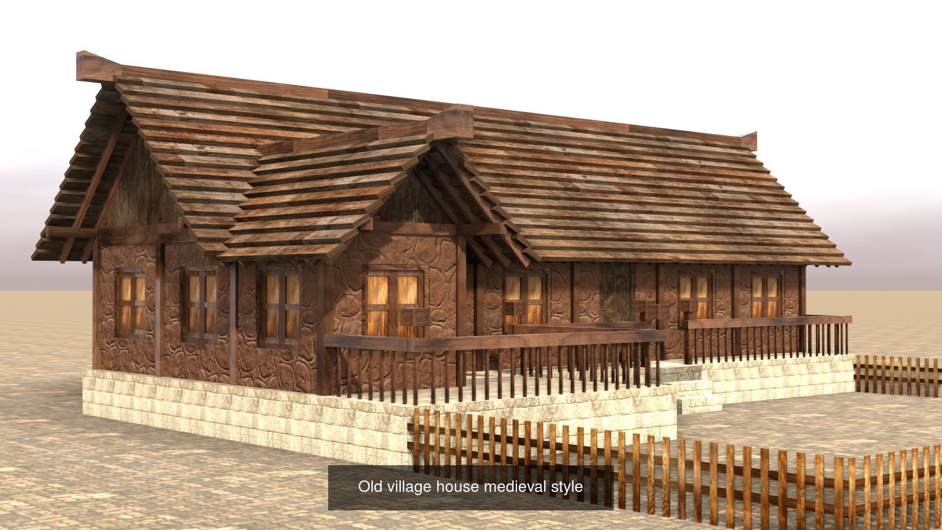 Game-Ready Low Poly Medieval Buildings and Houses Pack 3D Model Collection_3