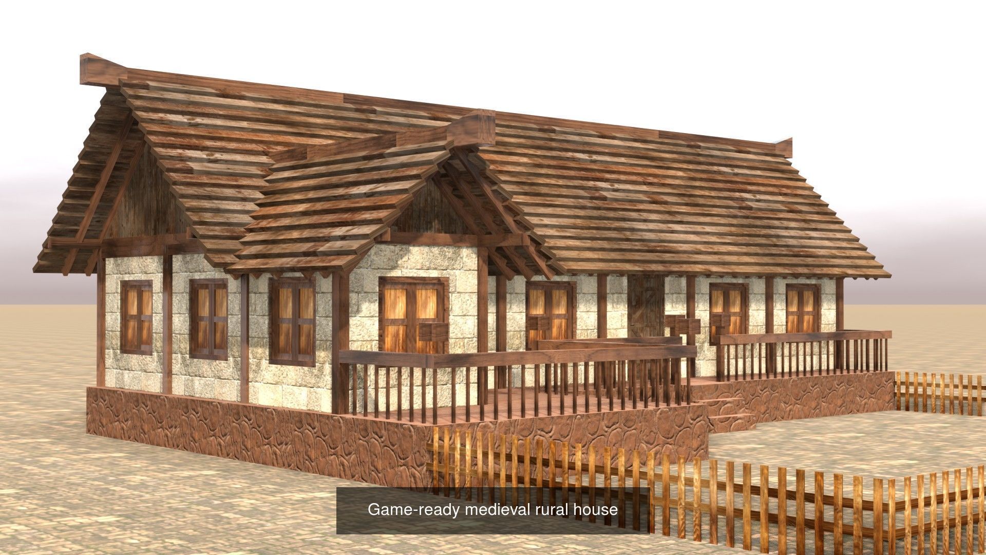 Game-Ready Low Poly Medieval Buildings and Houses Pack 3D Model Collection_15