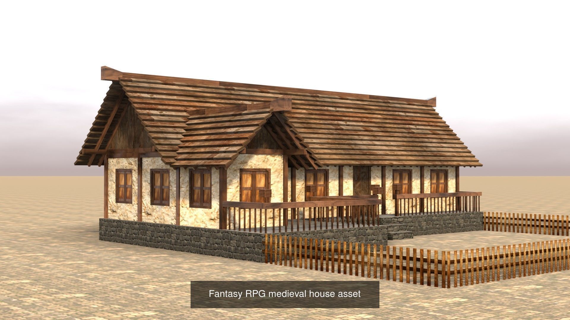 Game-Ready Low Poly Medieval Buildings and Houses Pack 3D Model Collection_18