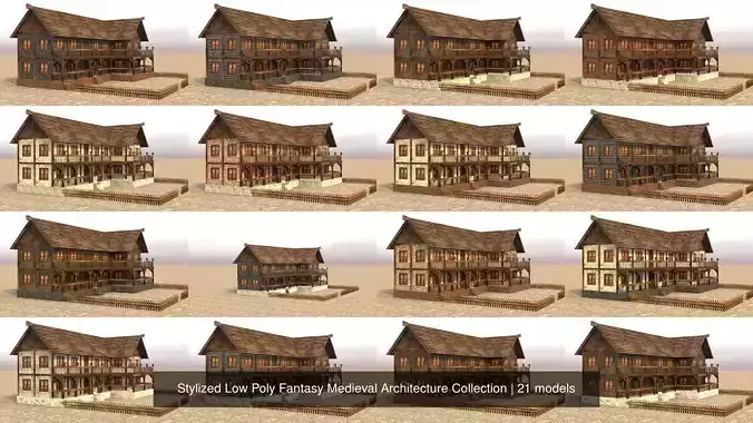 Stylized Low Poly Fantasy Medieval Architecture Collection 