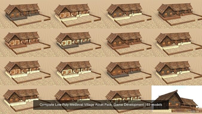 Complete Low Poly Medieval Village Asset Pack  Game Development 7