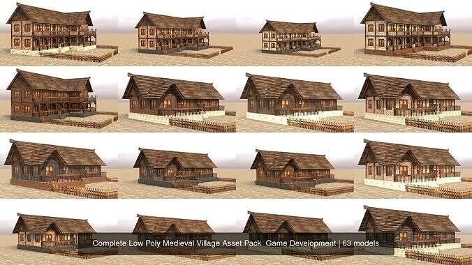 Complete Low Poly Medieval Village Asset Pack  Game Development 3