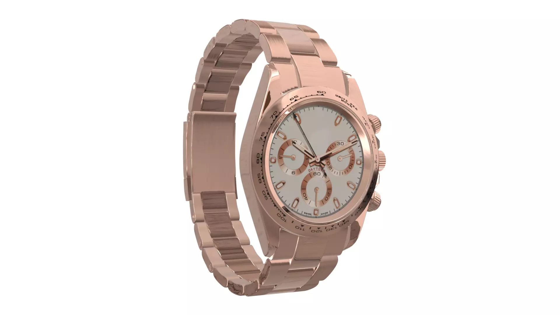 Watch Cosmograph Daytona Pink Gold - AN Ivory Dial Low-poly 3D model_0