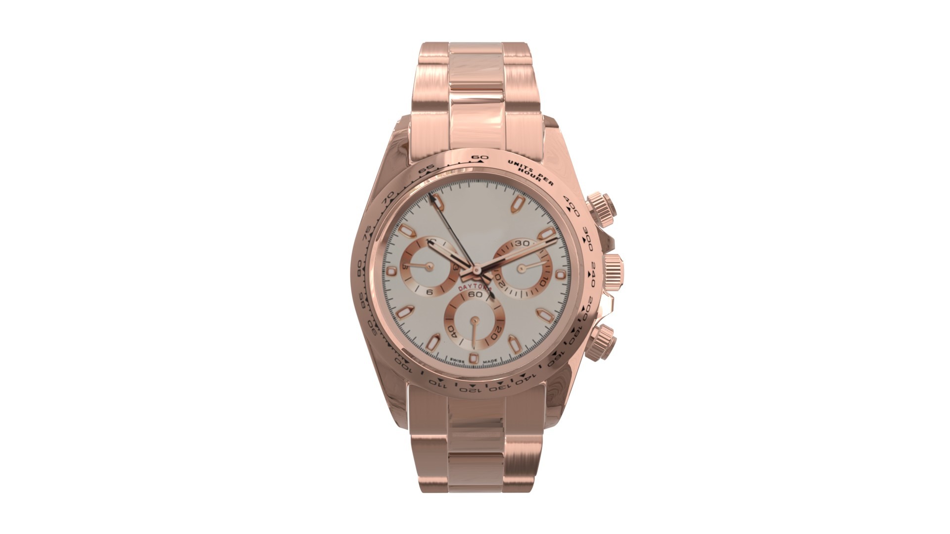 Watch Cosmograph Daytona Pink Gold - AN Ivory Dial Low-poly 3D model_1