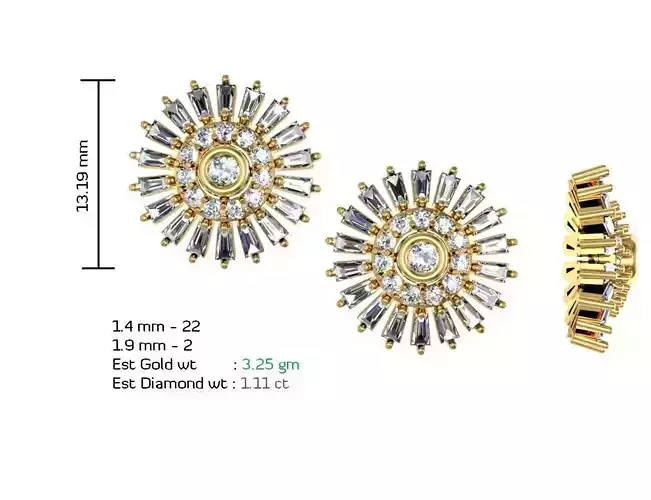 Women Earrings MTL MGX STL OBJ FBX Details